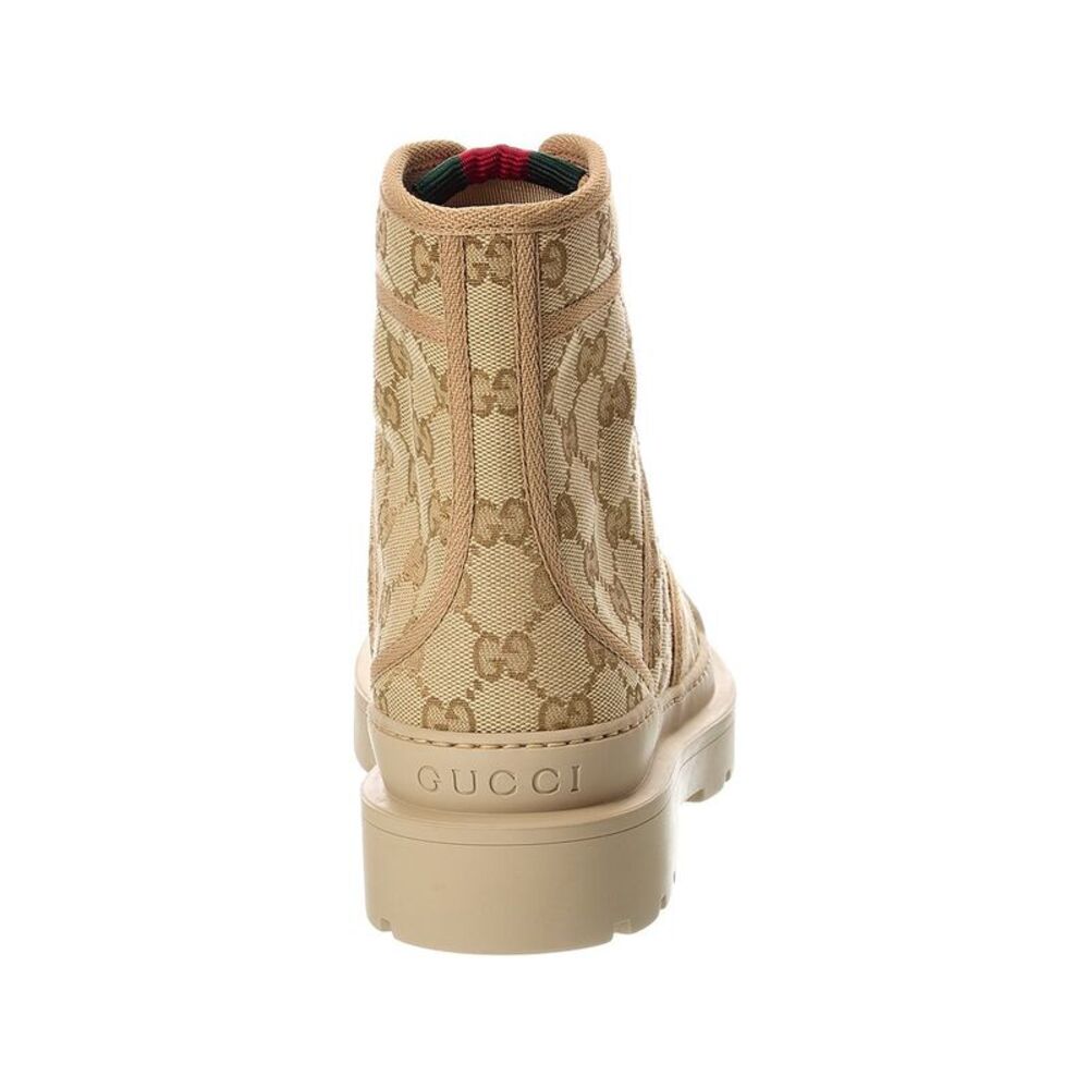 Gucci Gg Web Canvas High-Top Sneaker, Beige - Picture 3 of 5